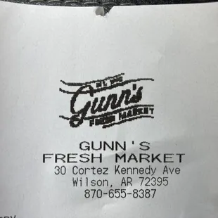 my cash register receipt showing the address of the business