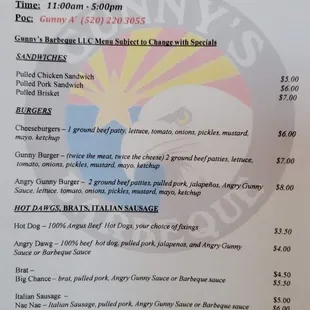 menu