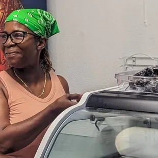 Ms Rose sells her baked goods