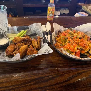 Grilled Teriyaki wings and Southwest Chicken Nachos