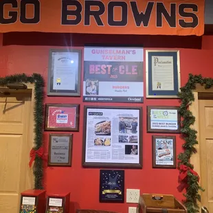 Gunselman&apos;s awards wall