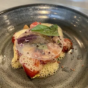 $10 TOMATO, CHÈVRE CHEESE: light and good starter, I usually hate tomatoes, but ate the whole thing! Glad it was paired with a soft cheese.