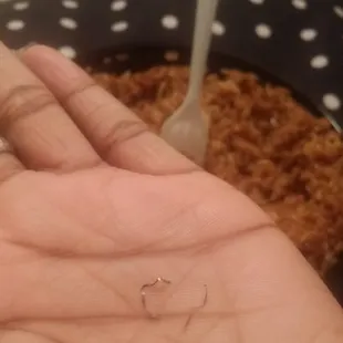 Found this 10 mins into my meal when I felt a crunch.