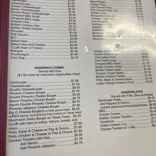 menu