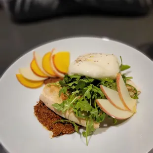 WHOLE MILK BURRATA  Sikil P'ak-Yucatán Pumpkin Seed Dip.  Baby Arugula. Beet &amp; Apple Chips. Sea Salt Flatbread Rip