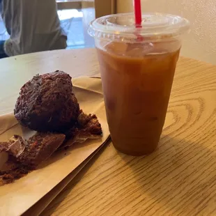 Burnt carrot cake and nitro brew? More like watered down coffee. Awful