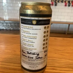 Lemon-Lime seltzer (recommended by Alex!)