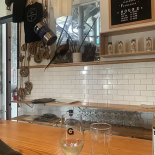 Lemon-lime seltzer (left) Natural Selection Czech Pilsner (right)   Both drinks recommended by Alex