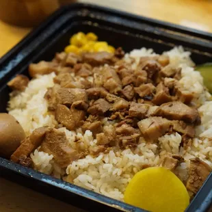 a close up of a bowl of food