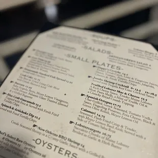 Just wife taking fancy picture of menu :)