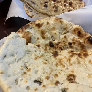 Aloo paratha and naan