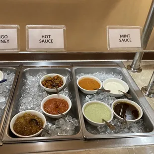 a variety of condiments
