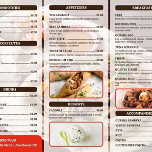 sushi and sashimi, menu