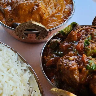 Fish Tikka Masala, Lamb Gosht, Basmati Rice