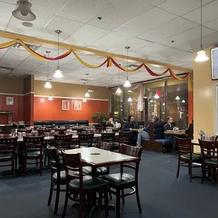 the inside of a restaurant