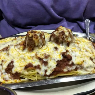 Baked Spaghetti with meatballs