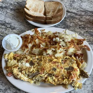 Gyro &amp; Feta Omelette. Excellent!