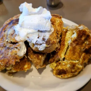 French toast with the upgraded cinnamon roll bread for 2 bucks more