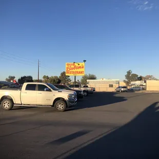a truck parked in a parking lot