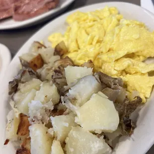 Potatoes and eggs