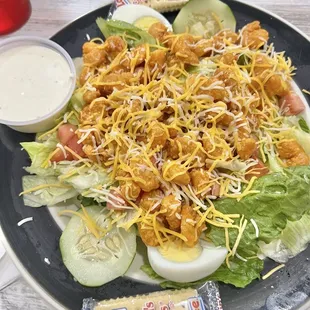 Buffalo shrimp salad