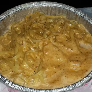 Cajun shrimp Alfredo. Very rich! Lots of shrimp and lots of sauce. So good though.