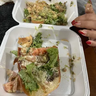 Went to Gus for dinner and picked up some food came back home and my Torta was missing the Carne asada