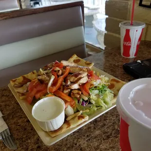 Grilled chicken salad wit pita bread