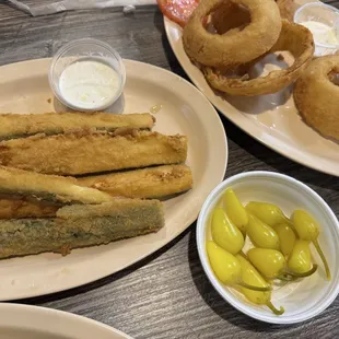 LG FRIED ZUCCHINI and ONION RINGS