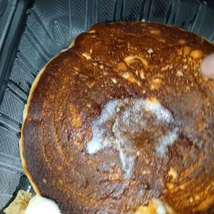 This is the way they serve the food. That is a shame, and they only gave me one pancake instead of two.