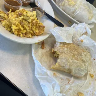 3 meat burrito and I only got egg also this is my third time here never coming here again and the fries suck