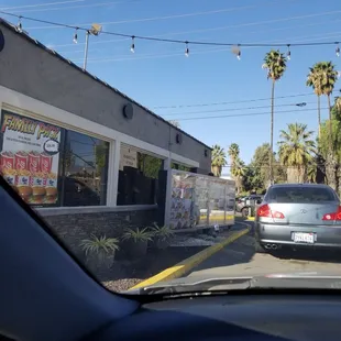 a view of the outside of a restaurant