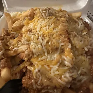 Chilli Cheese Fries $10 for a large