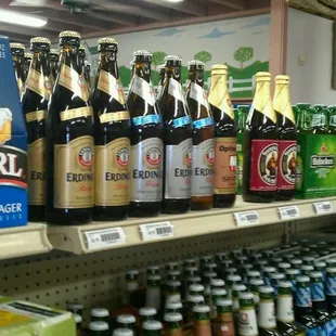  variety of beer bottles