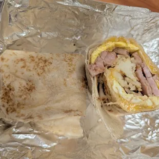 Ham breakfast burrito $8.99