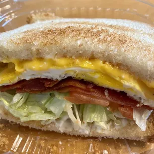 Gus's breakfast sandwich with bacon on white, no hot sauce, no hash browns. Think: BLT with an egg and cheese. The best!!