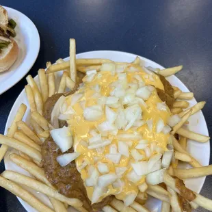 Large Chili Cheese Fries with onions