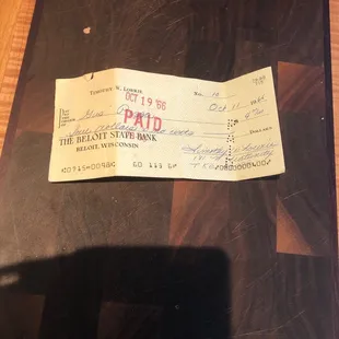 he receipt for paid