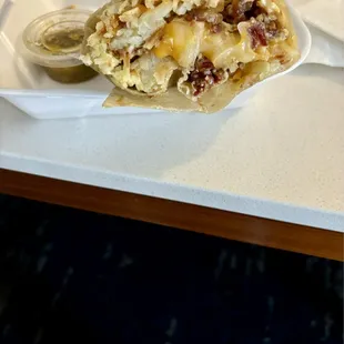 Bacon breakfast burrito! Really good and big!