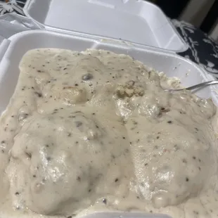 Large Biscuits and gravy
