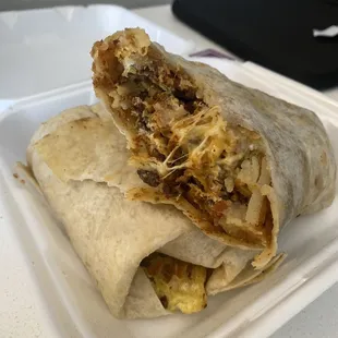 Bacon breakfast burrito