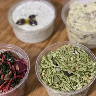 a variety of salads