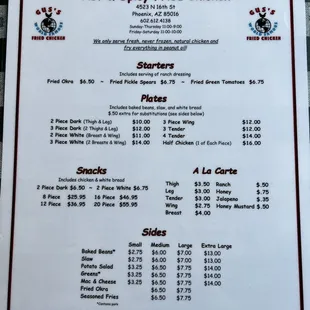 Food menu