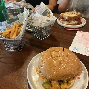 Loaded Queso burger, tasty but not quite my type of burger. The Reuben was very tender.