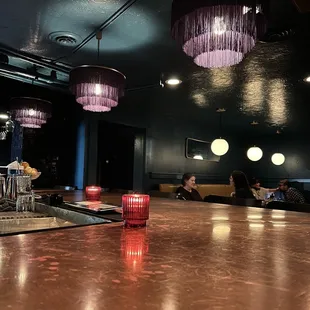 Late night view from cozy corner of the bar.