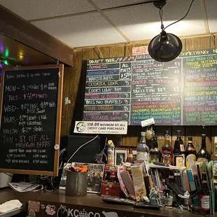 menus on the wall