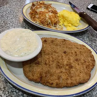 Country Fried Steak &amp; Eggs with Hashbrown