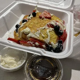 Stuffed French Toast w/Strawberries + Blueberries (4/5)