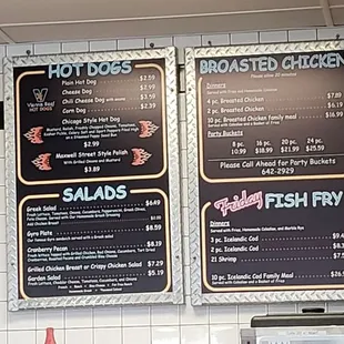 menus and prices