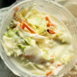 Sweet creamy coleslaw.